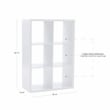 Maklaine Transitional Six Cubby Open Back Storage Cabinet in White Wood