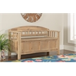 Maklaine Entryway Wood Split Seat Storage Bench in Washed Natural