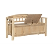 Maklaine Entryway Wood Split Seat Storage Bench in Washed Natural