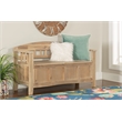 Maklaine Entryway Wood Split Seat Storage Bench in Washed Natural