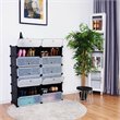 Maklaine 12-cubic Contemporary Plastic Shoe Rack Cabinet in Black