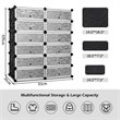 Maklaine 12-cubic Contemporary Plastic Shoe Rack Cabinet in Black