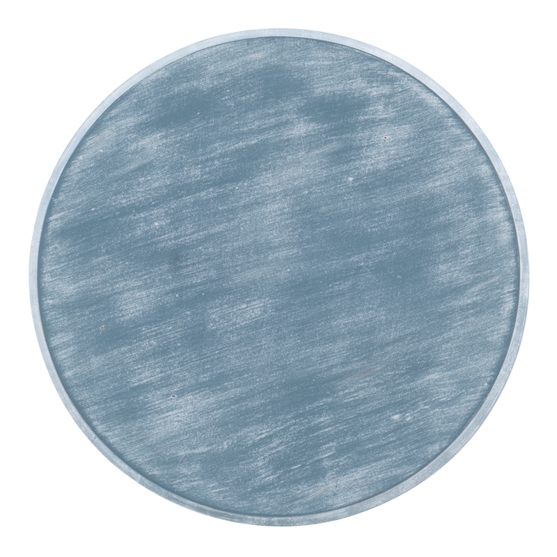 Maklaine Distressed Wood Coastal Canoe Paddle Side Table in Gray