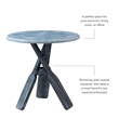Maklaine Distressed Wood Coastal Canoe Paddle Side Table in Gray