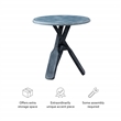 Maklaine Distressed Wood Coastal Canoe Paddle Side Table in Gray