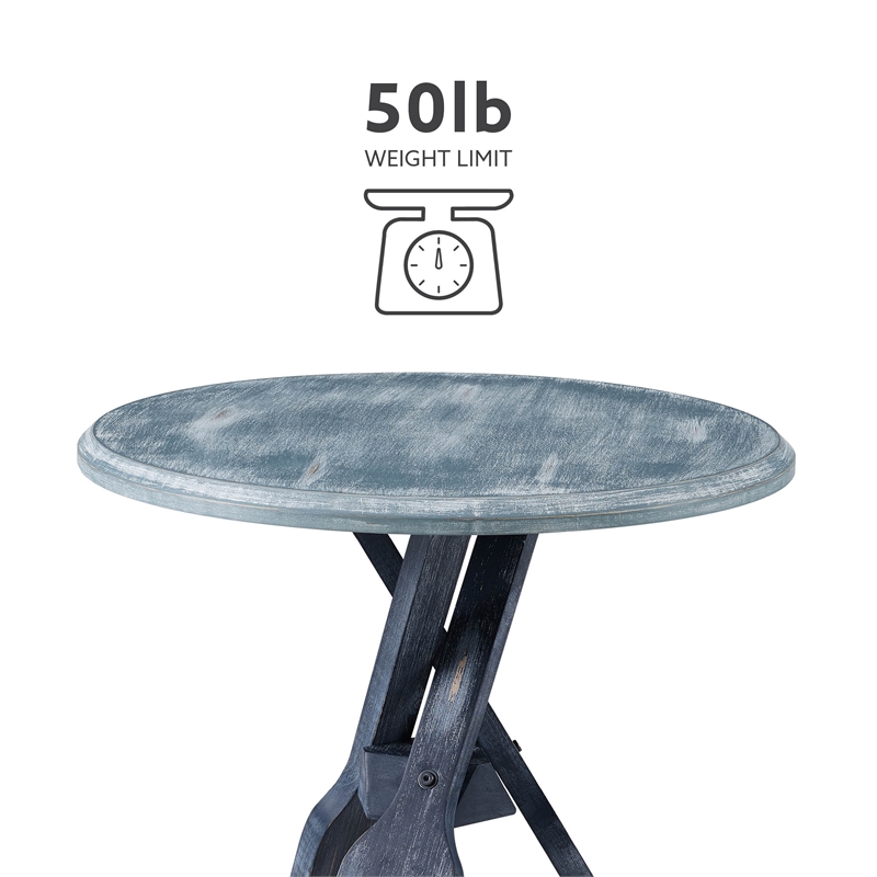 Maklaine Distressed Wood Coastal Canoe Paddle Side Table in Gray