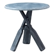 Maklaine Distressed Wood Coastal Canoe Paddle Side Table in Gray
