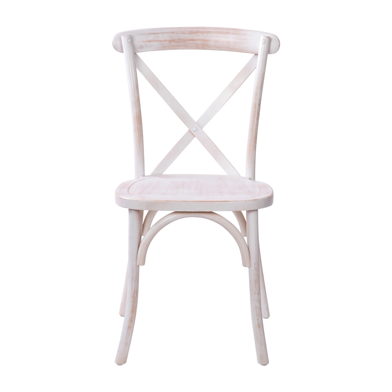 Maklaine Modern / Contemporary Wood X-Back Chair In Lime Wash