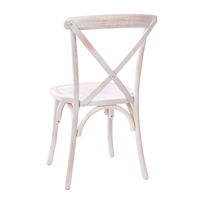 Maklaine Modern / Contemporary Wood X-Back Chair In Lime Wash