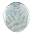 Maklaine Round Drum Table with Capiz Shell Finish in Light Blue/White