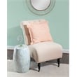 Maklaine Round Drum Table with Capiz Shell Finish in Light Blue/White