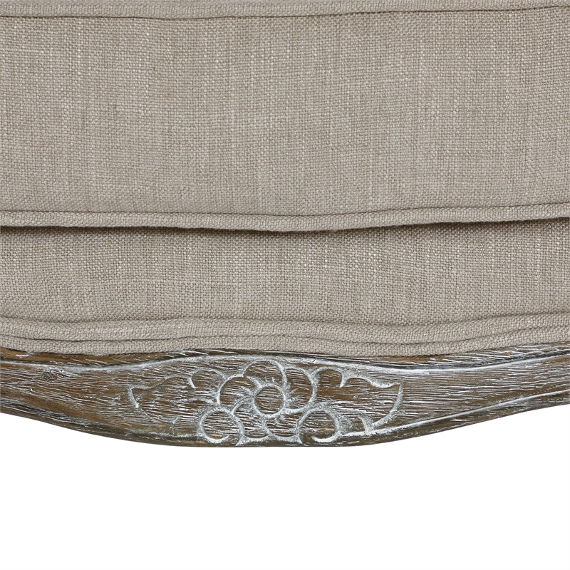 Maklaine Wood Modern Traditional Accent Ottoman in Natural Finish