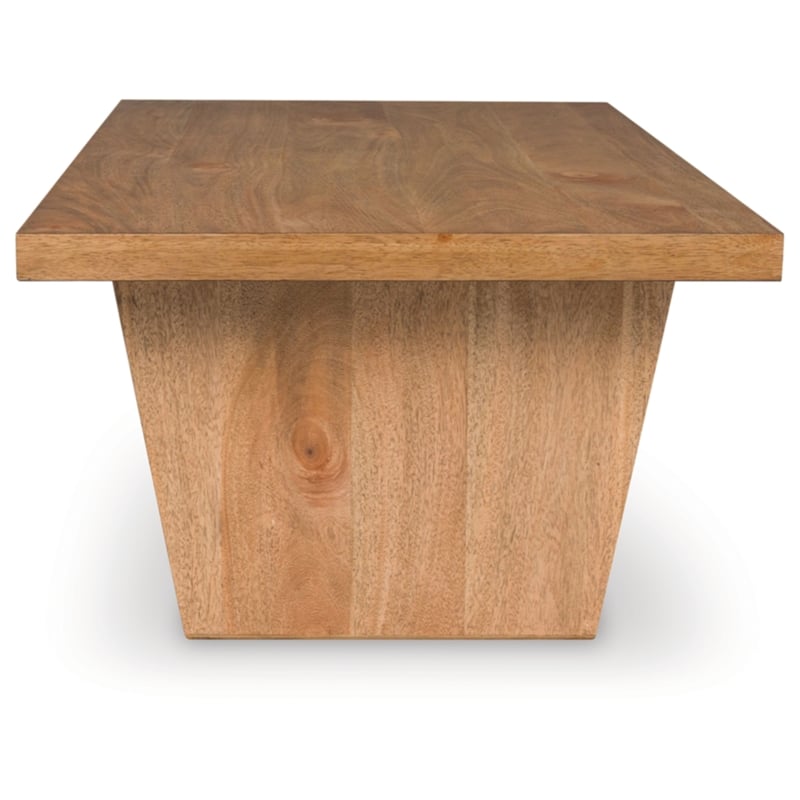 Maklaine Wood Modern Traditional Light Brown Finish Coffee Table