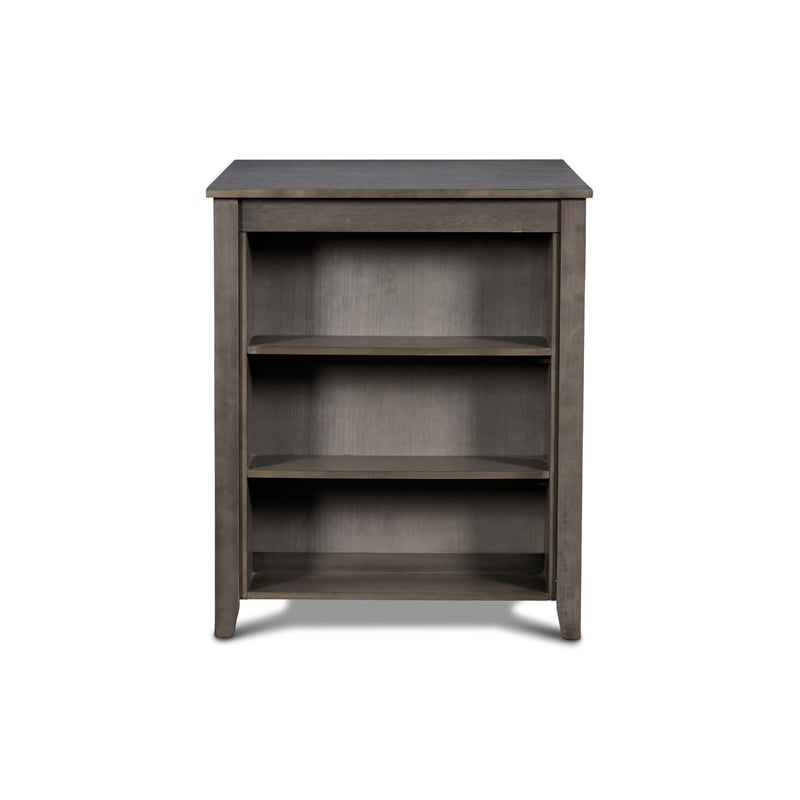 Maklaine Contemporary Solid Wood Counter Table with 2 Chairs in Gray