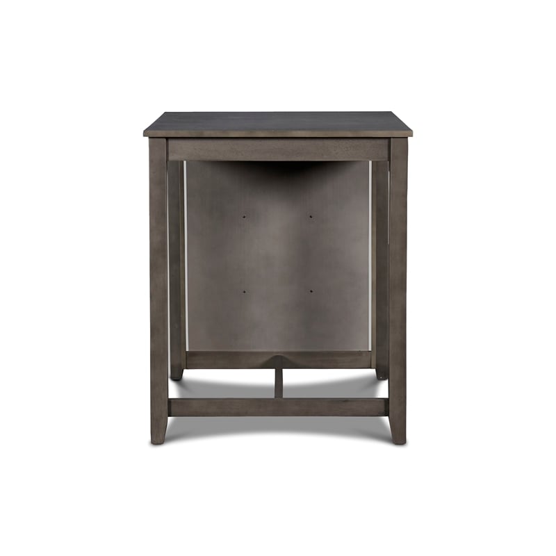 Maklaine Contemporary Solid Wood Counter Table with 2 Chairs in Gray