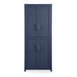 Maklaine Modern Traditional Wood Kitchen Storage Pantry in Navy