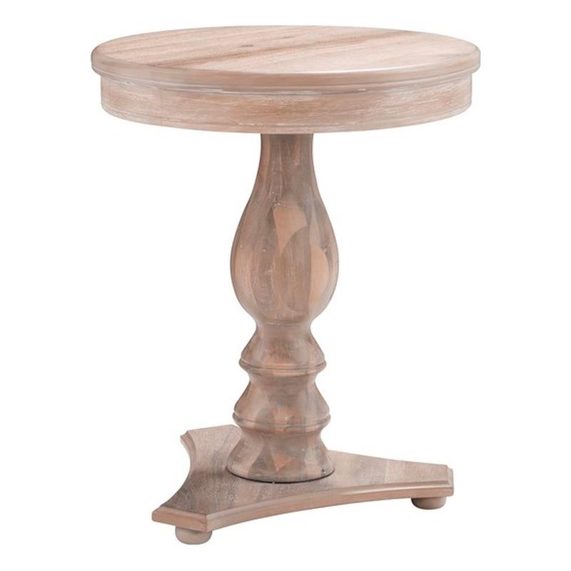 Maklaine Round Wood Side Table 20