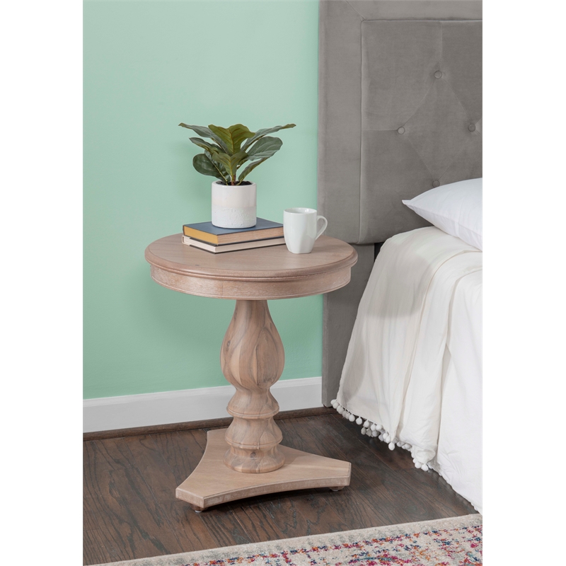 Maklaine Round Wood Side Table 20