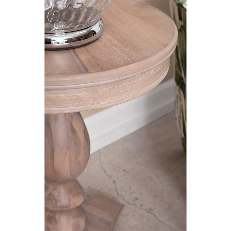 Maklaine Round Wood Side Table 20