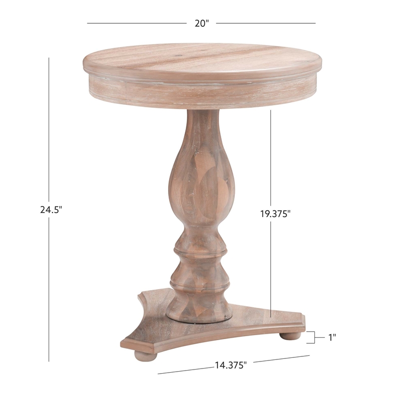 Maklaine Round Wood Side Table 20