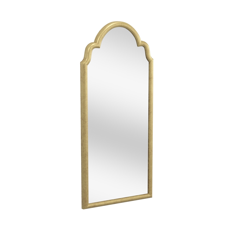 Maklaine Contemporary Wall Mirror in Gold Engineered Wood Frame