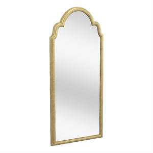 Maklaine Contemporary Wall Mirror in Gold Engineered Wood Frame