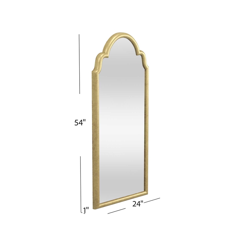 Maklaine Contemporary Wall Mirror in Gold Engineered Wood Frame