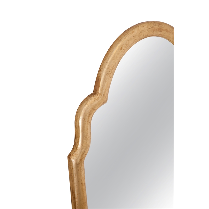 Maklaine Contemporary Wall Mirror in Gold Engineered Wood Frame