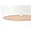Maklaine Transitional 1 Light Aluminum Pendant in White & Natural Wood
