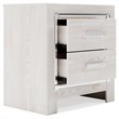 Maklaine Contemporary Two Drawer Engineered Wood Night Stand in White