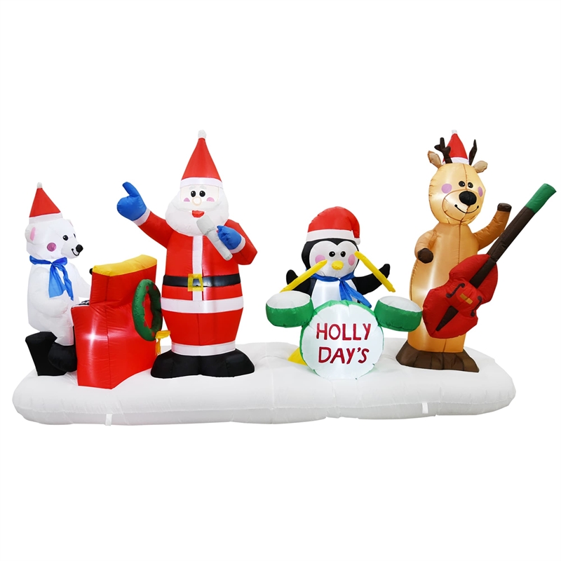 Maklaine Contemporary 9FT Multi-Colored Christmas Band Inflatable