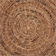 Maklaine Transitional Round Rattan Abaca Coffee Table in Multi Brown