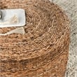 Maklaine Transitional Round Rattan Abaca Coffee Table in Multi Brown