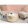 Maklaine Round Coffee/Accent Table in Gold/Ivory Capiz Shell Mosaic Finish