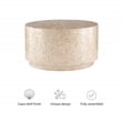 Maklaine Round Coffee/Accent Table in Gold/Ivory Capiz Shell Mosaic Finish