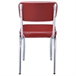 Maklaine Contemporary Open Back Faux Leather Dining Chairs in Red