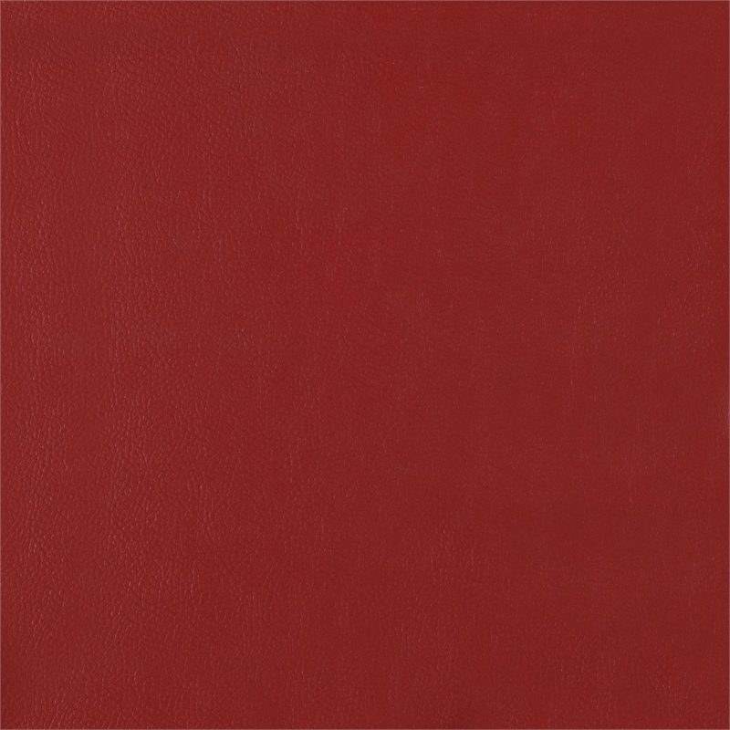 Maklaine Contemporary Open Back Faux Leather Dining Chairs in Red