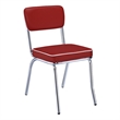 Maklaine Contemporary Open Back Faux Leather Dining Chairs in Red