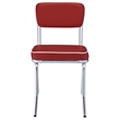 Maklaine Contemporary Open Back Faux Leather Dining Chairs in Red