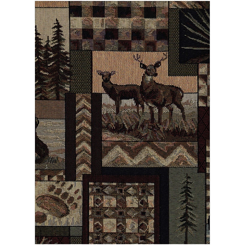 Maklaine Full-size Futon in Brown Peter's Cabin Print-Frame Not Included