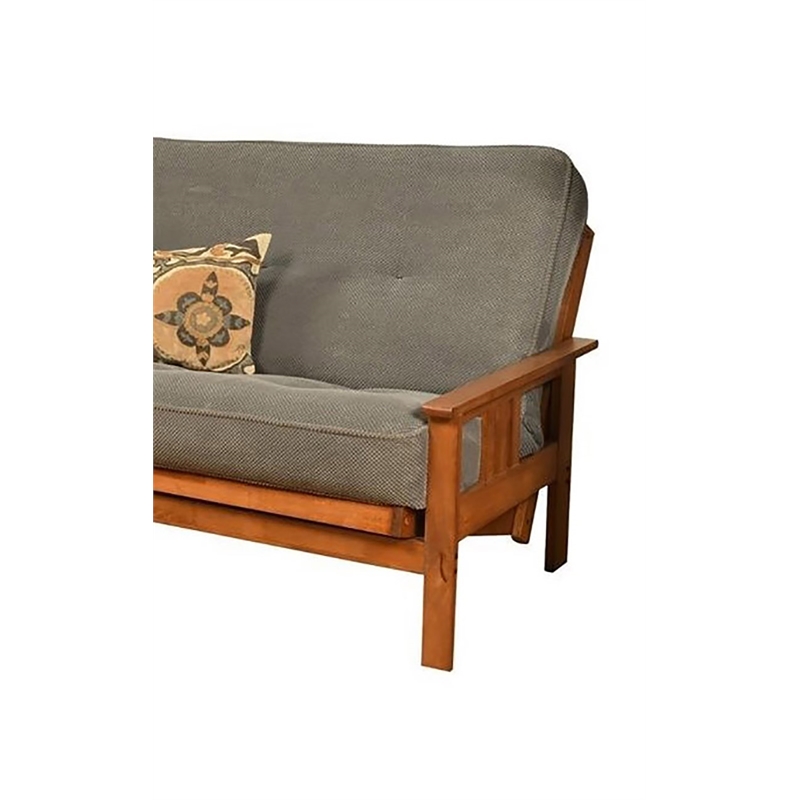 Maklaine Full Fabric Futon in Marmont Thunder Blue-Frame Not Included