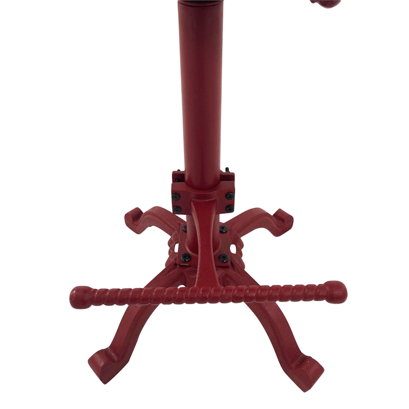 Maklaine Farmhouse Metal Tractor Seat Stool with Back in Red