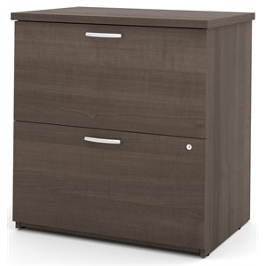 Maklaine Engineered Wood Contemporary 29&quot Lateral File Cabinet in Antigua