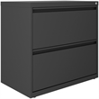 Maklaine 30 inch W 2 Drawer Modern Metal Lateral 101 Filing Cabinet in Gray