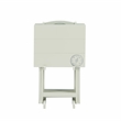 Maklaine 5 Piece Tray Table Set Planked Top with Compass Design in Gray Wood