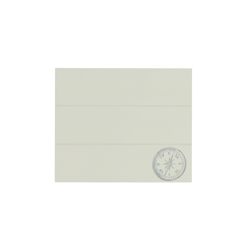 Maklaine 5 Piece Tray Table Set Planked Top with Compass Design in Gray Wood