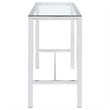 Maklaine Contemporary Rectangular Glass Top Pub Table in Clear