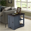 Maklaine Wood Modern Traditional Chairside Table in Denim Finish