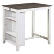Maklaine 3 Piece Wood Counter Height Dining Set in Gray and White