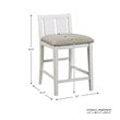 Maklaine 3 Piece Wood Counter Height Dining Set in Gray and White